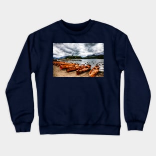 Derwentwater Rowing Boats Before The Storm Crewneck Sweatshirt